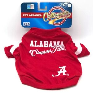 ALABAMA CRIMSON TIDE: Pet T-Shirt / Red & White / Large‎ / Pets First /